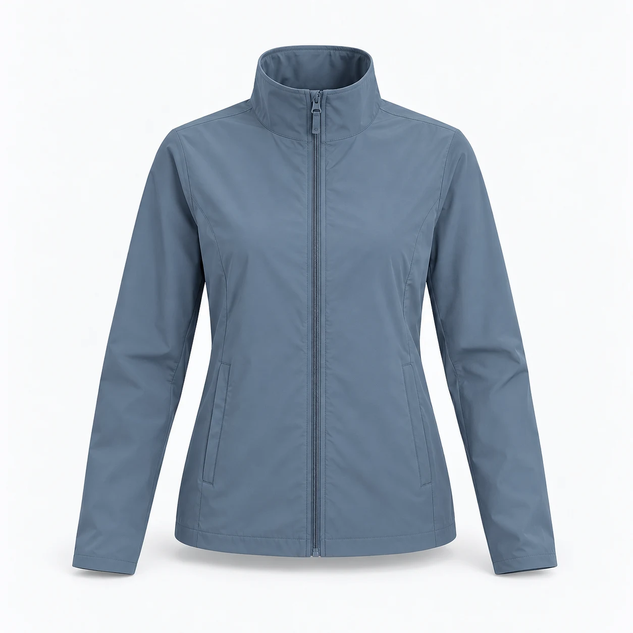 Brook Stand-Collar Jacket, Slate Blue, front view